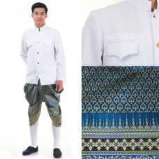 Blue White Traditional Thai Dress Thai Costume For Men THAI193